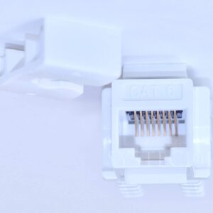 White ETHERNET Cable Connector